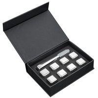 Pierres à whisky réutilisables en métal écologiques avec doublure EVA, coffret cadeau de luxe pour accessoires de bar