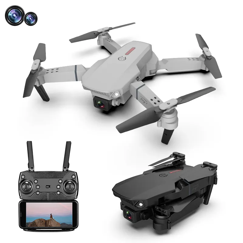 2021 E88 Mavic Mini Drone with 4K profesional Dual Camara Drone E58 E68 Global Trending on Amazons
