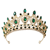 Diadème de mariée en cristal européen et américain Robe de mariée élégante Couronne et accessoire de cheveux pour les fêtes d'anniversaire Performance
