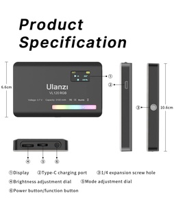 Ulanzi vl120 RGB máy ảnh ánh sáng với bộ khuếch tán 2500-9000k CRI 95 + 3100mAh LED video ánh sáng bảng điều khiển cho máy ảnh điện thoại nhiếp ảnh - Product Image 4