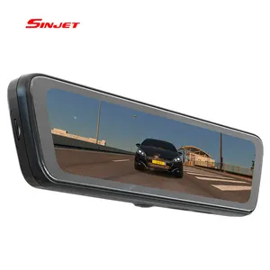 Sinjet 8.2 inç dokunmatik ekran kör nokta aynalar Dash kamera ön ve arka Peugeot için araba kara kutusu kamera çift Lens çizgi kam