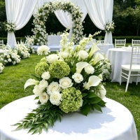 Bouquet de fleurs artificielles en soie mélangée, réaliste et fait main, vert, pour centre de table de mariage, idéal pour la Fête des Mères et Noël