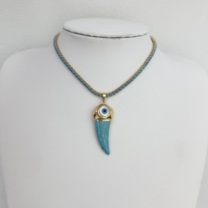 <span class=keywords><strong>Collana</strong></span> <span class=keywords><strong>Girocollo</strong></span> <span class=keywords><strong>Dorata</strong></span> con Pietra Occhio di Gatto e Cuore, Gioiello Raffinato, <span class=keywords><strong>Collana</strong></span> con Ciondolo alla Moda per Regalo da Festa per Donne - Product Image 5