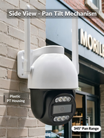 Cámara PTZ WiFi Inteligente 4K con Audio Bidireccional, Detección de Movimiento, Visión Nocturna, Alarma, IP65 Impermeable, Almacenamiento en Tarjeta SD, OEM para CCTV