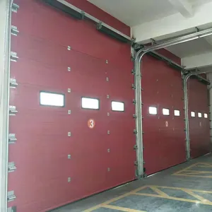 Moderne lackierte sektionale Garagentore aus Stahl Überkopf isolierte Außentür automatische Sektiontore Puerta Rapida
