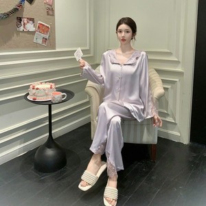 Nuovo Stile Traspirante Estivo, Cardigan in Stile Francese per Ragazze, Pigiama in Seta <span class=keywords><strong>Ghiaccio</strong></span> per Donne in Stile Palazzo - Product Image 2