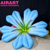 Fleurs de tulipes gonflables bleues, ballon floral gonflable pour fête