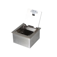 Boîtier de jonction de sol escamotable en acier inoxydable ZDK-120A avec 1 prise de courant EU/UK/US/Universelle et ports de données CAT6 RJ45 USB-C