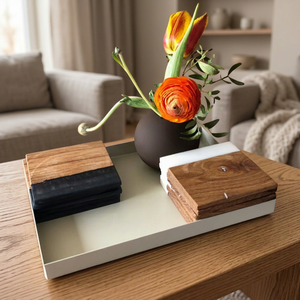 Sous-verres modernes en bois et résine, faits à la main, artistiques, élégants et rustiques, pour la décoration de table, supports pour tasses et mugs - Product Image 1