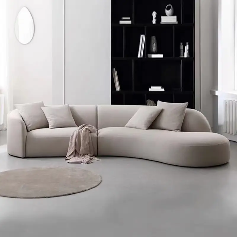 Modern Simple Design Three Seater Wooden Frame Sectional Fabric Sofa Set For Living Room
