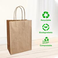 Sac de transport alimentaire en papier kraft recyclable, résistant à l'huile, avec fond carré, pour la livraison d'emballages de boulangerie - Vente en gros ODM