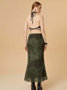 <span class=keywords><strong>Falda</strong></span> <span class=keywords><strong>Larga</strong></span> Vintage para Mujer, <span class=keywords><strong>Falda</strong></span> Casual de Moda Gótica con Abertura Trasera, Elástica, Ajustada y Plisada - Product Image 2