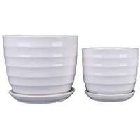 Ventes en gros de pots à plantes en céramique vernissée de style chinois vintage, avec trou de drainage, auto-arrosants, écologiques, biodégradables et durables