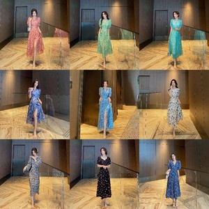 2023 mùa hè mới Eo Giảm Béo Hoa váy cao cấp cảm giác bong bóng tay áo của phụ nữ ăn mặc các nhà sản xuất bán buôn - Product Image 2