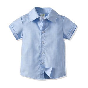 Ensemble d'été 2026 pour garçons : Chemise à manches courtes en coton et short à bretelles de couleur unie – Taille moyenne à grande - Product Image 3