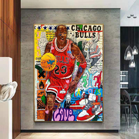100% Offre Spéciale toile mur Art Graffiti basket-ball joueur étoile toile art pop mur art décor à la maison