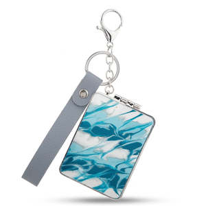 Rectangle <b>Acrylic</b> Compact <b>Mirror</b> Keychain with Leather Strap Lightweight Plastic Frame Folding Dual Sided Pocket Makeup <b>Mirror</b> - Product Image 1