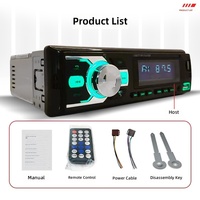 Autoradio simple DIN, lecteur MP3, Bluetooth, appels mains libres, radio FM, éclairage changeant de couleur, autoradio stéréo