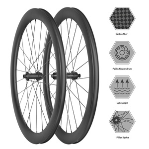 Jeu de roues de vélo de route en fibre de carbone, frein à <span class=keywords><strong>disque</strong></span>, frein à jante, moyeux à axe fixe/à cliquet 38/50 mm - Product Image 3