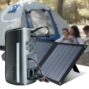 OEM Outdoor Smart Lifepo4 Power Station Music Speaker Portable Solar Generator for Camping