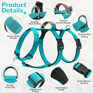 Popular High Quality Customized Logo Nylon Pet <b>Harness</b> Tactical <b>Dog</b> <b>Harness</b> Collar Set With Aluminum Buckle Soft Neoprene - Product Image 2