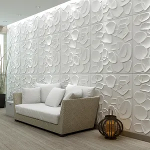 D133 Nghệ Thuật 3D Wallpanels 3D Wall Panel Trắng PVC Wall Panel Nội Thất Tường Trang Trí