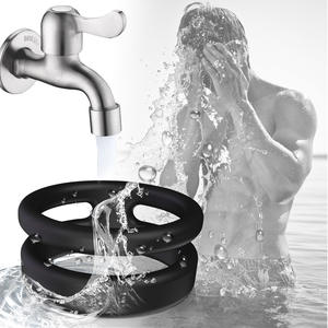 Nouvel anneau de pénis pour homme adulte à double anneau de verrouillage <span class=keywords><strong>original</strong></span>, ensemble d'anneaux en silicone pour retarder l'éjaculation, dispositif de masturbation pour hommes - Product Image 2