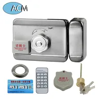 Serrure de porte électrique de sécurité d'accès avec carte à glissière, cylindre unique, 12V DC, télécommande intelligente, serrure à mortaise