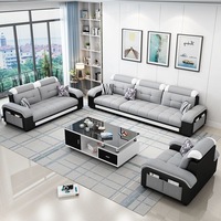 Heißer Verkauf Günstiges Graues Modernes Wohnzimmer-Sofa-Set aus Stoff mit Relaxfunktion 1+2+3-Sitzer