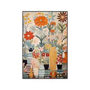 Mural de <span class=keywords><strong>Estilo</strong></span> Retro con Arte Floral Minimalista Clásico <span class=keywords><strong>Escandinavo</strong></span>, Ecológico, para Cocina, Comedor, Restaurante, Baño - Product Image 5