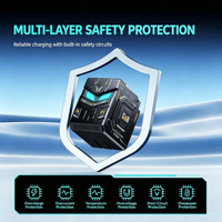 Chargeur mural rapide GaN 35W avec câble Type-C rétractable, protection PD3.0 OVP, multi-ports pour smartphone et tablette