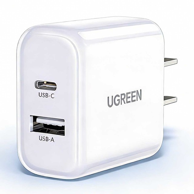 UGREEN 30W Dual Port GaN Fast Charger with QC3.0 for iPhone & Android Devices