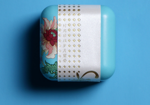 Caja de hojalata cuadrada con diseño tradicional chino, con tapa, acabado brillante, impresión offset, envase metálico para alimentos. - Product Image 2