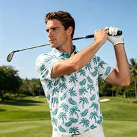 Polo de golf sportif pour homme à séchage rapide, personnalisable avec logo, imprimé rayé décontracté en Spandex numérique pour joueurs occasionnels et compétitifs