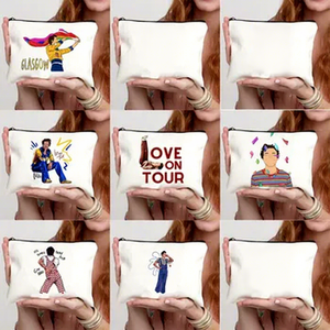 Bolsa de Cosméticos y Maquillaje de Lona con Cierre de Cremallera y Estampado de Carta de Amor, Organizador de Artículos de Aseo para Viaje, Almacenamiento <span class=keywords><strong>Harry</strong></span>'s House - Product Image 2