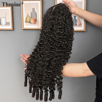 Perruque en cheveux vierges bruts bouclés birmans, alignement des cuticules, sans colle, avec dentelle frontale transparente, 100 % cheveux humains, vente en gros