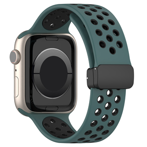 Precios al por mayor Dual Color Sport Soft Silicone Strap Band 44mm Hombres Mujeres Correas de reloj 40mm Correa de reloj de silicona - Product Image 4