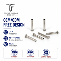 TianFang Rivets semi-tubulaires à tête plate acier inoxydable pour métal, M4 M5, taille personnalisable, CLASS 4, finition brute