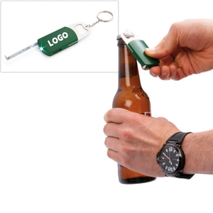 Custom Logo Promotion Gift Pocket LED Light Key Ring Torch With Bottle Opener and 1M/3FT Tape Measure Batteries Included