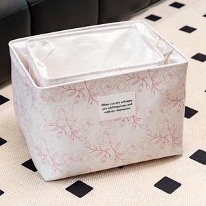 Caja de almacenamiento de algodón y lino de gran capacidad, cesta de almacenamiento de escritorio rectangular para <span class=keywords><strong>ropa</strong></span>, juguetes, cesta de <span class=keywords><strong>ropa</strong></span> sucia dibujable - Product Image 1
