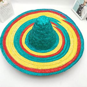 Chapeau en forme de bateau en bambou tressé avec boule moelleuse, chapeau coloré en forme de bateau pour Halloween - Product Image 2