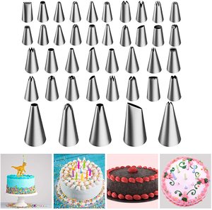 Ugelli per pasticceria in acciaio inossidabile 430 accessori per cucina pasticcere punte per decorare torte - Product Image 4