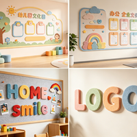 Autocollants lettres 3D personnalisés en feutre épais, écologiques, résistants aux déchirures, autocollants adhésifs, lettres décoratives pour tableau d'affichage, logo, salle de classe