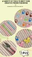 Kit de démarrage au crochet pour débutant Matériel de caboteur à quatre couleurs Sac à coudre Manuel d'instruction en anglais avec vidéo étape par étape