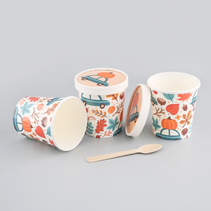 Phân Hủy Sinh Học Tùy Chỉnh In Logo 4Oz 6Oz 8Oz 12Oz 16Oz Dùng Một Lần Phim Hoạt Hình Trẻ Em <span class=keywords><strong>Ice</strong></span> <span class=keywords><strong>Cream</strong></span> Cốc Giấy <span class=keywords><strong>Container</strong></span> Có Nắp Đậy - Product Image 4