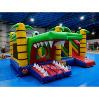Structure gonflable commerciale de location, thème crocodile, style tropical, pour enfants, avec souffleur
