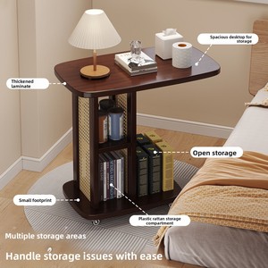 Tavolino da Caffè in Bambù Rimovibile dal Design Moderno e Minimalista, Multiuso per Soggiorno, Camera da Letto, Casa in Affitto - Product Image 4