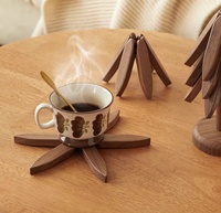 Sous-plats en bois pour plats chauds, en forme d'arbre de Noël, pliables, pour casseroles, bols, théières et réchauds