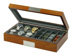 Sonny – présentoir et boîte de rangement en bois d'acajou pour bracelets de montre, emballage de bracelets de montre, boîte cadeau