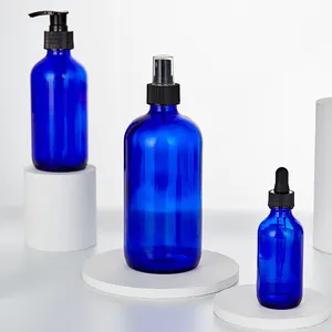 Screen Printed 16オンス8オンス250ミリリットル500ミリリットルClear Amber Frosted Boston Round Glass Liquid Soap Dispenser Pump Bottle For Cosmetic